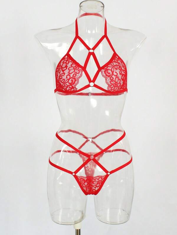 2pcs Set Dark Aesthetic Sexy Lingerie Set 3pcs Women Lace Bra And Panty Set With Underwire And No Padding Suitable For Outerwear Create A Bad Girl Look